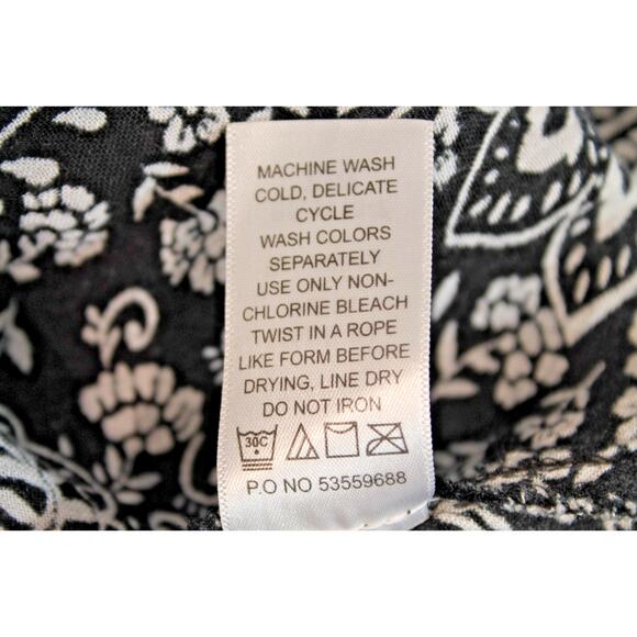 Woman Within Dress Midi Womens size 22W Black Paisley Pleated Pockets - Picture 7 of 7